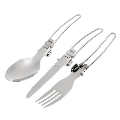 

Outdoor Camping Hiking Travelling Picnic Portable Tableware Set Eco-friendly Stainless Steel Spoon Fork Knife with Storage Box