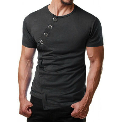 

Mens T Shirt Slim Fit Casual T-shirt Tops Summer Clothes Bodybuilding Muscle Tee