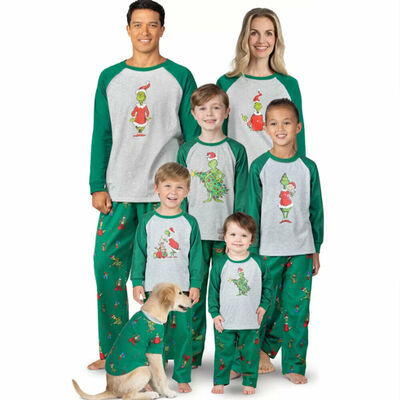 

Christmas Family Matching Cute Pajamas Adult Women Kids Baby Sleepwear Set Plus