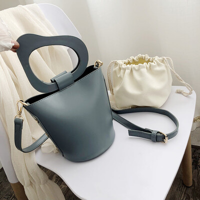 

Tailored Fashion Women Retro Bucket Leather Handle Bags Crossbody Bag Shoulder Bags
