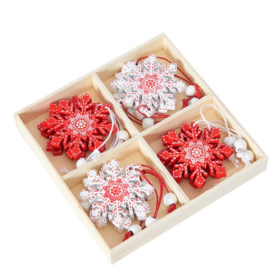 

New Hot 12pcs Natural Wood Christmas Tree Ornament Wooden Hanging Pendant Gift Snow Elk Christmas Decora adornos de navidad Year