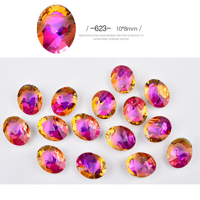

〖Follure〗10 Pcs Diamonds Dazzling Tips Nail Sticker Sequins Colorful Nail Art Decoration