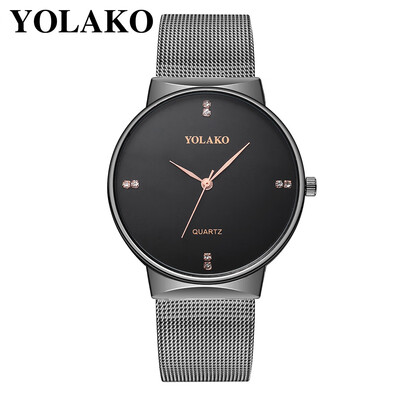 

Gobestart YOLAKO Mens Quartz Stainless Steel Band Newv Strap Watch Analog Wrist Watch