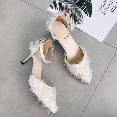 

Xiaoqing New High-heeled Shoes Autumn 2018 Hundred Hands of Korean Version Fine-heeled Girl with Sharp Head&Shallow Mouth Sing