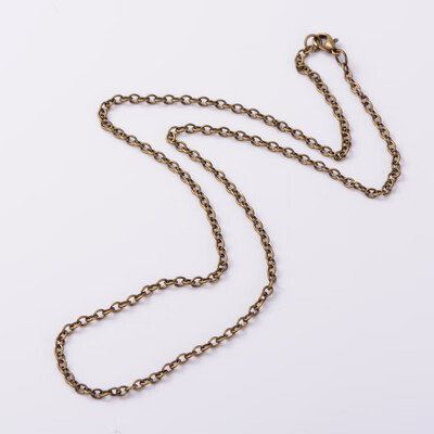 

Iron Cable Chain Necklaces with Zinc Alloy Lobster Claw Clasps Antique Bronze 192"
