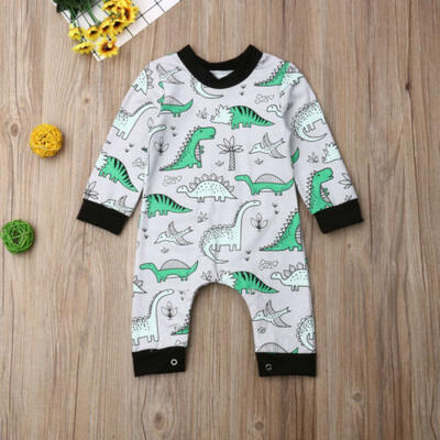 

CA Sale Newborn Baby Boys Long Sleeve Romper Dinosaur Bodysuit Leggings Outfits