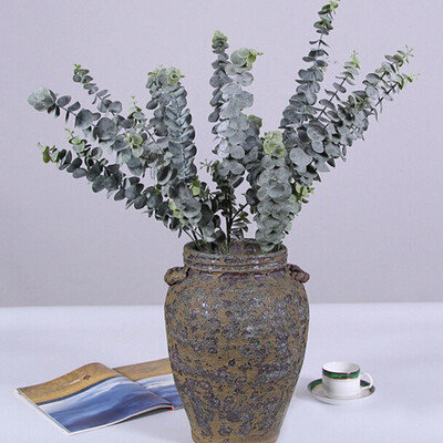 

Artificial Fake Silk Flowers Eucalyptus Plant Green Leaves Wedding Home Decor US