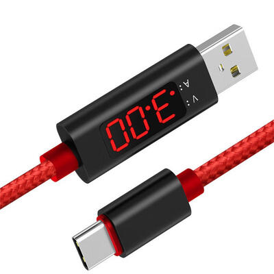 

1m Micro USB Type-C Lightning 21A Fast Charging Data Cable With LED Display For Mobile Phones-APPLE