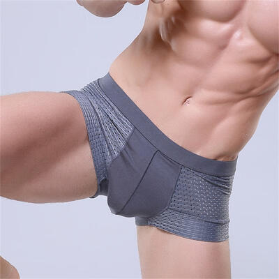 

Mens Underwear Ice Silk Boxer Sexy Modal Underwears Breathable Hollow Out Mesh Shorts