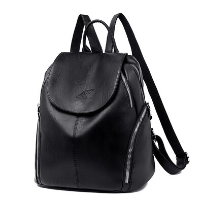 

Fashion simple shoulder bag ladies 2019 new soft leather outdoor backpack