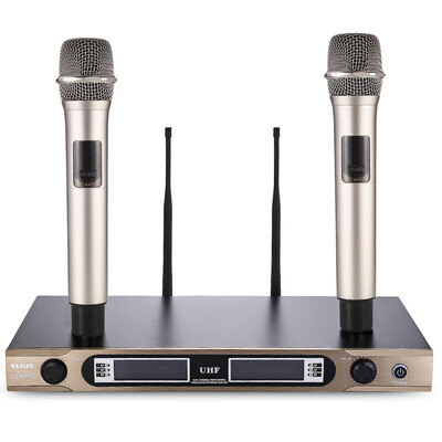 

WEISRE U - 3316 720 - 770MHz UHF Dual Channel Transmitter Karaoke Professional Wireless Handheld Microphone Set