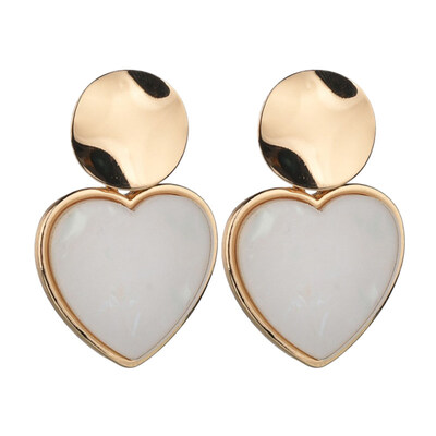 

Vintage Heart Round Irregular Geometric Pendant Women Stud Earrings Jewelry