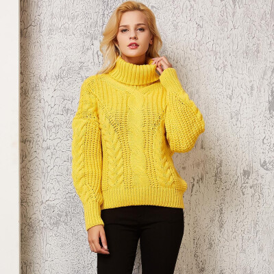 

〖Follure〗Womens Fashion Long Sleeve Turtle Cowl Neck Knitted Sweater Wrap Pullover