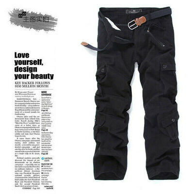 

Men Cargo Combat Work Trousers Army Military Camo Multi-Pockets Casual Pants