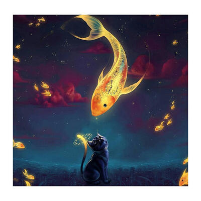

5D DIY Full Drill Diamond Painting Fish Cross Stitch Embroidery Mosaic Kit