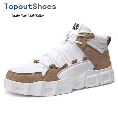 

TopoutShoes Elevator Men Casual Sports Shoes High Top Platform Sneakers Increase Taller 28inch 7cm