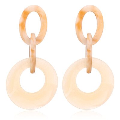 

Women Geometric Dangle Drop Hook Acrylic Ear Stud Earrings