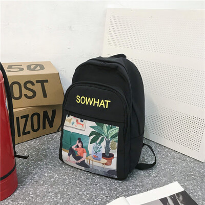 

Ins schoolbag female Korean version of junior&senior high school students hundred sets of large capacity simple ancient feelin