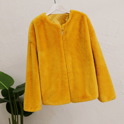 

Tailored Women Fashion Autumn Winter Long Sleeve Casual Warm Plush Short Coat
