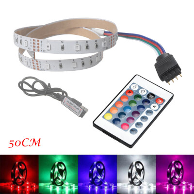 

Gobestart 50-200CM USB LED Strip Light TV Back Lamp 2835RGB Colour ChangingRemote Control