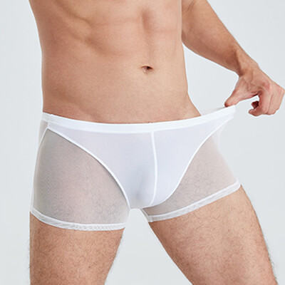 

Mens Sexy Breathable Underwear Underpants Boxer Mesh See Through Shorts Briefs