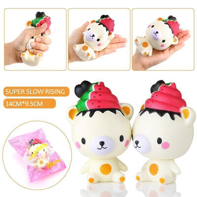 

Bear Funny Soft Watermelon Bear Healing Squeeze Kid Stress Reliever Decor Gift