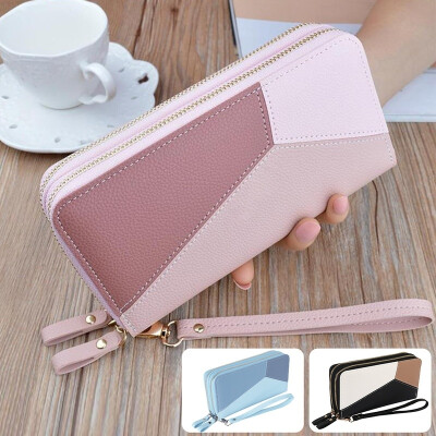 

Long Wallet Women Double Zipper Coin Pocket Purse Women Wallets Casual Business Card Holder