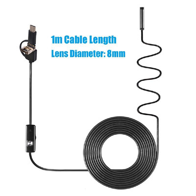 

3-in-1 Industrial Endoscope Borescope Inspection Camera Built-in 6 LEDs IP67 Waterproof USB Type-C Endoscope for Android Smartphon