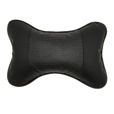 

Factory direct four seasons universal Danny leather car headrest neck pillow red wine embroidered bone pillow car headrest Dark gr