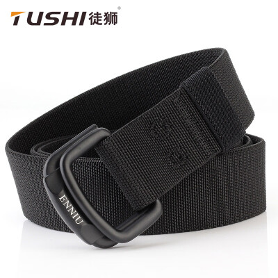 

Double ring buckle elastic nylon elastic belt men tide casual belt canvas woven belt