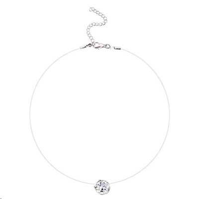 

Women Fashion Zircon Inlaid Transparent Fishing Line Chain Necklace Jewelry Gift