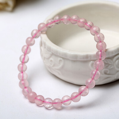 

Pink crystal single circle bracelet female birthday gift