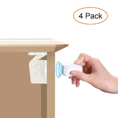 

Magnetic Cabinet Locks 4 Pack Invisible Baby Proofing Child Safety Adhesive Magnet Drawers Locks Kids Cupboard Latches No Drilling