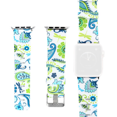 

〖Follure〗Silicone Floral Pattern Strap Replacement Watchband For Apple Watch 4321 4244mm