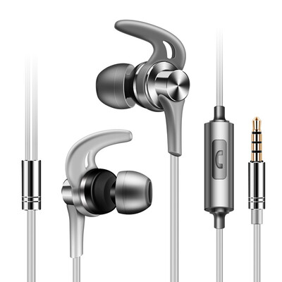 

J02 Horn Headphone Shark Fin Metal In-Ear Mobile Phone Headphones Sports Subwoofer Headphones