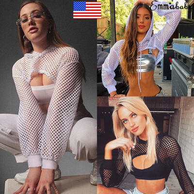 

New Popular Women Sexy Grid Hoodie Coat Crop Tops Hoody Sweatshirt Casual Shirt Hot Sale