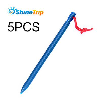 

5x 9 Aluminum Alloy Outdoor Camping Trip Tent Peg Ground Beach Nail Stakes Tri