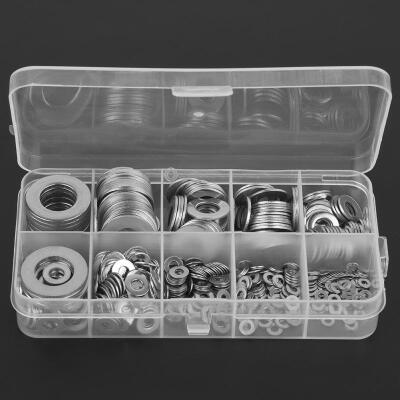 

Greensen 580pcs Stainless Steel Washer M2\M25\M3\M4\M5\M6\M8\M10\M12 Screw Nut Flat Gasket Set