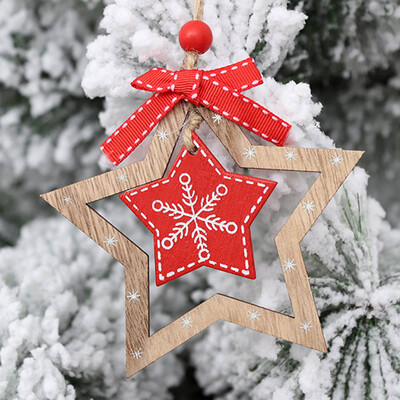 

Christmas Tree Pendants Hanging Wooden Christmas Decoration Home Party Decor