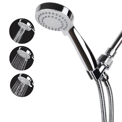 

Handheld Shower Head 3 Spray Settings With Stainless Steel Hose Adjustable Bracket Set Polished Chrome Bathroom Hand Showerhead Ho