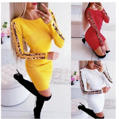 

Women&39s Sexy Long Sleeve Stretch Wrap Hip Bodycon Mini Party Club Dress