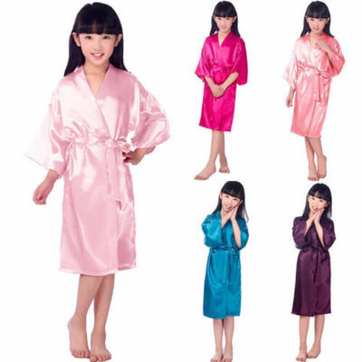 

Children Kimono Dressing Gown Bath Robe Homewear Sleepwear Pajamas Kids Girl Boy