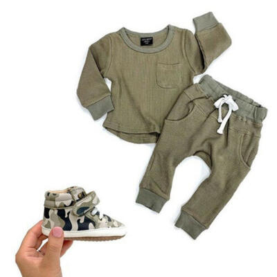 

USA Toddler Baby Boys Girls Cotton Clothes Pullovers Tops Pants Tracksuit Outfit
