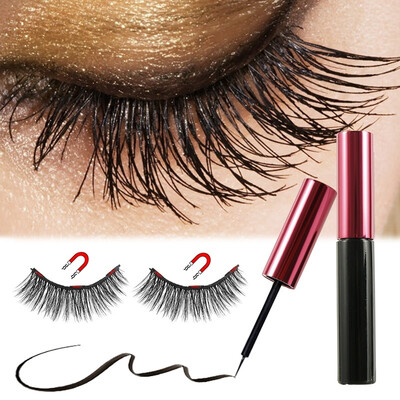 

New Magnetic Handmade False Eyelashes Eyeliner Suit Women Beauty Eye Fashion Waterproof Eyelinereyelashes