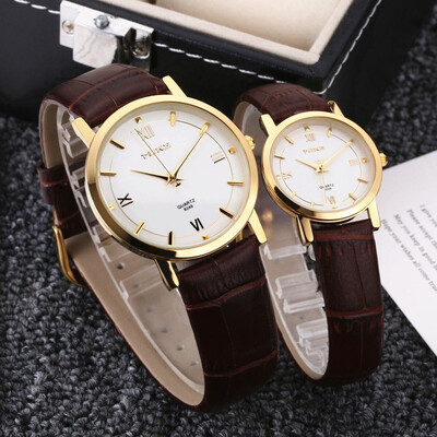 

Mi Ke belt retro couple watch big dial Roman womens watch student table mens watch