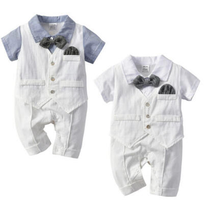 

AU Newborn Baby Boy Romper Gentleman Bowtie Jumpsuit Bodysuit Party Outfits Set