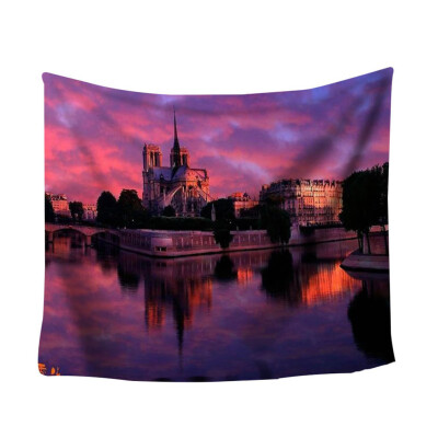 

Gobestart Colorful Print Tapestry Art Room Notre Dame Wall Hanging Tapestry Art Nature