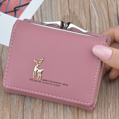 

Tailored Women Wallets Short Simple Deerlet Mini Coin Purse Card Holder Bag
