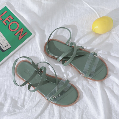 

Fairy wind sandals female student shoes female 2019 summer new Joker green harbor fashion shoes shoes ins tide