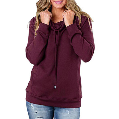 

Starmoon Women Turtleneck Pocket Tops Shirt Tunic Long Sleeve Pullover Sweatshirt BKL